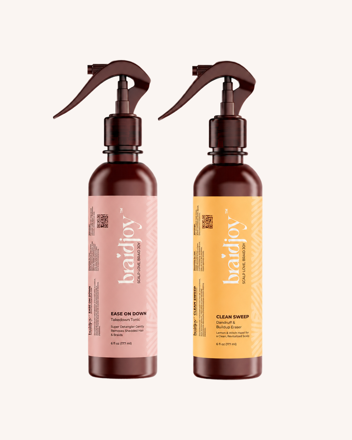 Two-step takedown care set featuring Ease on Down detangling spray and Clean Sweep pre-shampoo treatment for removing protective styles with less breakage and buildup